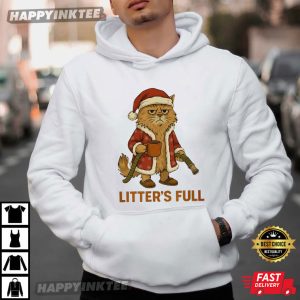 Litter's Full Funny Cat Christmas Parody Holiday Gift T Shirt (4)