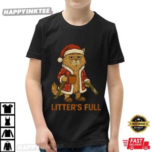 Litter's Full Funny Cat Christmas Parody Holiday Gift T Shirt (2)