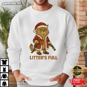 Litter's Full Funny Cat Christmas Parody Holiday Gift T Shirt (3)