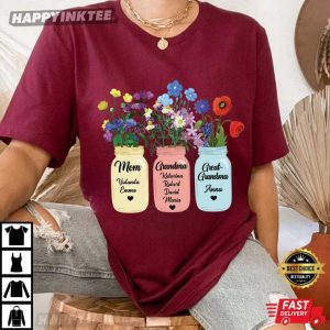 Personalized Mom Grandma Great Grandma Custom Kids Names T Shirt (2)