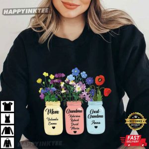 Personalized Mom Grandma Great Grandma Custom Kids Names T Shirt (3)