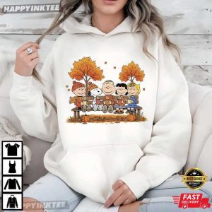 Snoopy Fall Autumn Leaves Pumpkin Vintage Peanuts Gang Thanksgiving T Shirt (4)