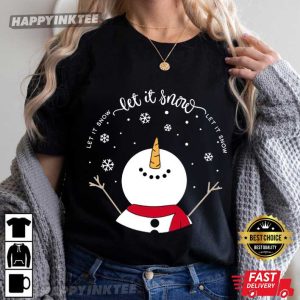 Let It Snow Snowman Mental Health Teacher Christmas T Shirt (2)