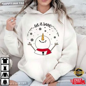 Let It Snow Snowman Mental Health Teacher Christmas T Shirt (3)