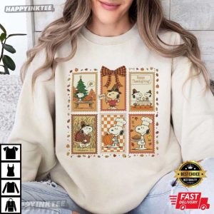 Snoopy Happy Thanksgiving Cute Autumn Cartoon T Shirt (3)