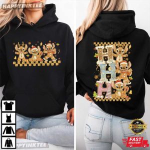 Stitch Ho Ho Ho Gingerbread Coquette Cartoon Christmas Holiday T Shirt (3)