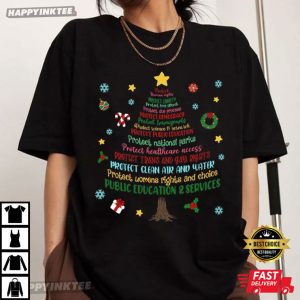 Anti Trump Protect Democracy Christmas Tree T-Shirt