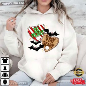 Be Merry Stay Scary Gingerbread Bats Spooky Christmas Gift T Shirt (4)