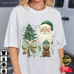 Starbucks Inspired Bear Cup Christmas Coquette T Shirt (1)