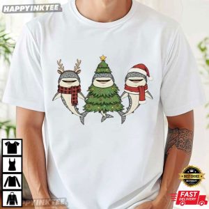 Whale Shark Christmas Santa Ocean Animal T Shirt (2)
