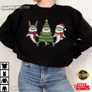 Whale Shark Christmas Santa Ocean Animal T Shirt (3)