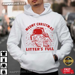 Meowy Christmas Litters Full Funny Xmas Cat Lovers T Shirt (4)