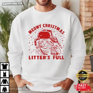 Meowy Christmas Litters Full Funny Xmas Cat Lovers T Shirt (3)
