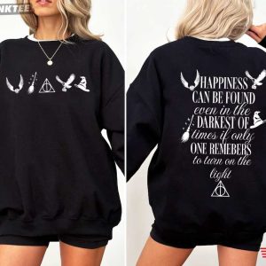 Happiness Can Be Found Bookish Quote Wizard Magical Book T Shirt (2)