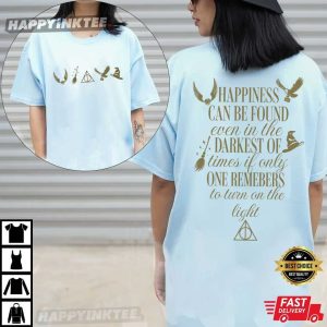 Happiness Can Be Found Bookish Quote Wizard Magical Book T Shirt (4)