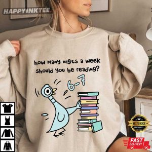 Pigeon 67 Reading Book Lover Librarian T Shirt (4)