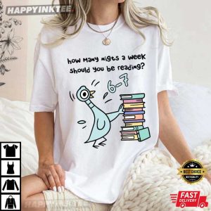 Pigeon 67 Reading Book Lover Librarian T Shirt (1)