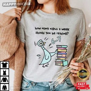 Pigeon 67 Reading Book Lover Librarian T Shirt (2)