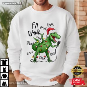 Dinosaur Singing Fa Rawr Funny Christmas Gifts T Shirt (4)