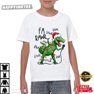 Dinosaur Singing Fa Rawr Funny Christmas Gifts T Shirt (2)