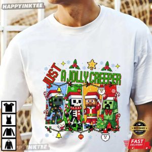 Just A Jolly Creeper Gamer Funny Character Christmas T Shirt (1)