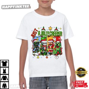Just A Jolly Creeper Gamer Funny Character Christmas T Shirt (2)