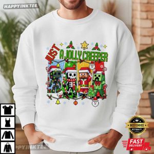 Just A Jolly Creeper Gamer Funny Character Christmas T Shirt (3)