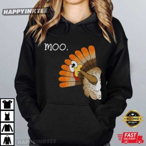 Turkey Moo Fake Cow Funny Thanksgiving Gifts T Shirt (3)
