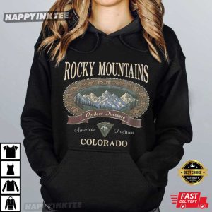 Rocky Mountains Colorado Outdoor Discovery Mountain Hiking T Shirt (3)