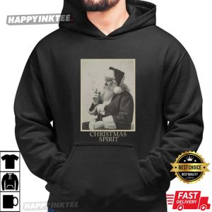 Christmas Spirit Funny Santa Smoking Retro Holiday T Shirt (4)