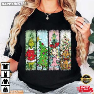 Watercolor Christmas Movie Grinch Holiday Funny T-Shirt