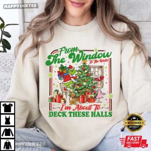 Grinch I'm About To Deck These Halls Merry Christmas Movie T Shirt (4)