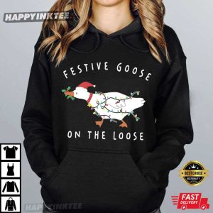 Festive Goose On The Loose Christmas Cute Xmas Duck T Shirt (4)