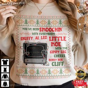 Home Alone You've Been Smooching Snuffy Al Leo Little Moe Christmas Quote T Shirt (1)