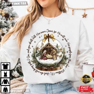 Jesus Christmas Night Vintage Bible Verse Matthew 1 21 T Shirt (4)