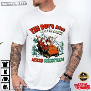 Santa And Jesus Merry Christmas Vintage Holiday T-Shirt