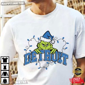 Detroit Lions Football Grinch Christmas Game Day T-Shirt