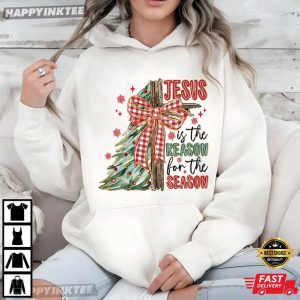 Jesus Is The Reason For A Season Preppy Christmas Red Plaid T Shirt (4)