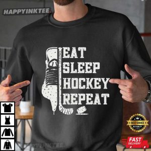 Eat Sleep Hockey Repeat Hockey Lover Game Day T Shirt (2)