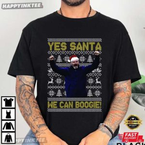 Steve Clark Yes Santa We Can Boogie Christmas Funny Scottish Football T-Shirt