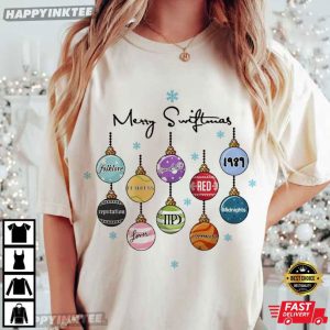Merry Swiftmas Eras Tour Music Lover Cute Swifties Christmas T Shirt (1)