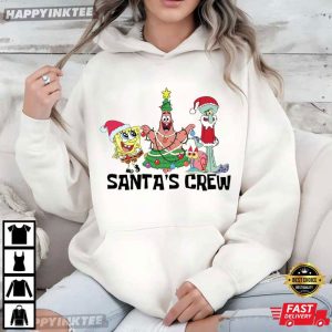 Santa’s Crew SpongeBob SquarePants Funny Cartoon Christmas Gift T Shirt (4)