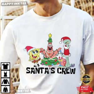Santa’s Crew SpongeBob SquarePants Funny Cartoon Christmas Gift T-Shirt