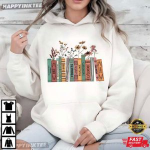 Taylor Swift Albums As Books Trendy Floral Bookish T Shirt (4)