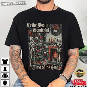Wonderful Time Of The Year Skeletons Gothic Dark Christmas T-Shirt