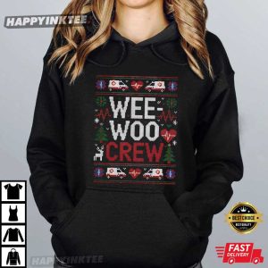Wee Woo Crew Emergency Services Christmas Ugly Sweater Style T Shirt (3)
