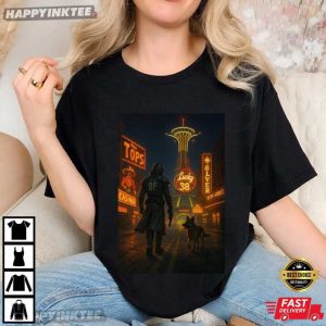 Courier Six And Dogmeat Night On The New Vegas Strip T Shirt (2)