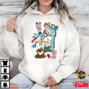 Zootopia Characters Nick Wilde Judy Hopps Disney Cartoon T Shirt (4)