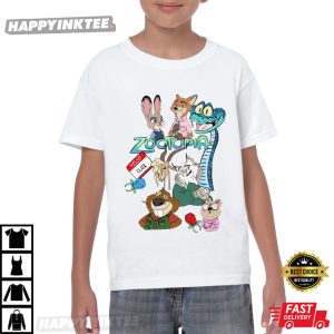 Zootopia Characters Nick Wilde Judy Hopps Disney Cartoon T Shirt (2)