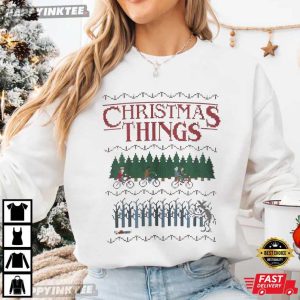 Christmas Things Stranger Things Theme Holiday T Shirt (4)